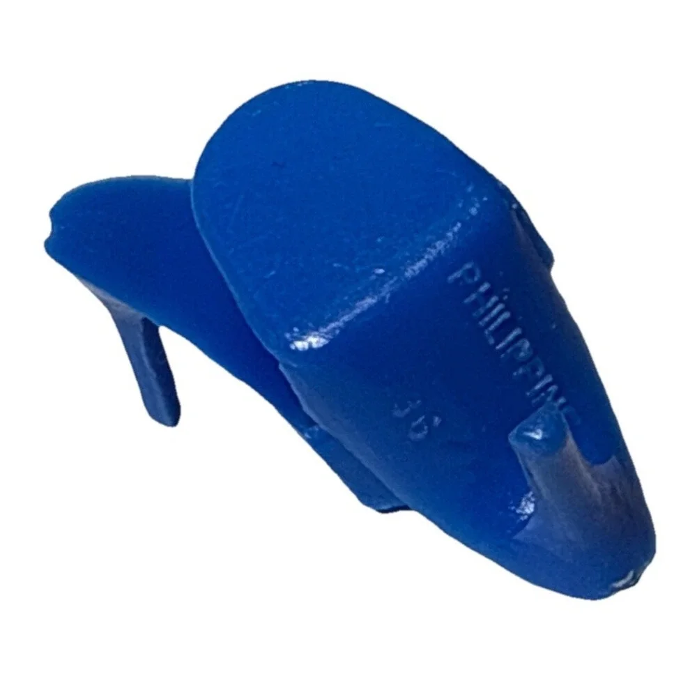 Vintage Barbie Clone Shoes High Heel Mules Blue Made in the Philippines BB15-7